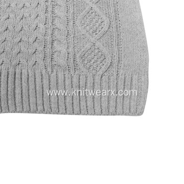 Boy's Knitted Crewneck Pullover Cable Sweater